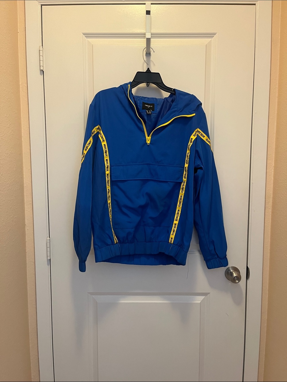 (NWT) Forever 21 Blue and Yellow Windbreaker Jacket